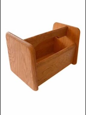 Vintage Solid Wood Magazine Rack Holder Mid Century Modern Organizer MCM Retro